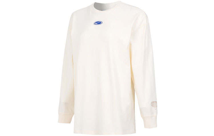 Nike Nike Women'ss Knit Pullover Retro Crewneck Sport T-Shirt Beige