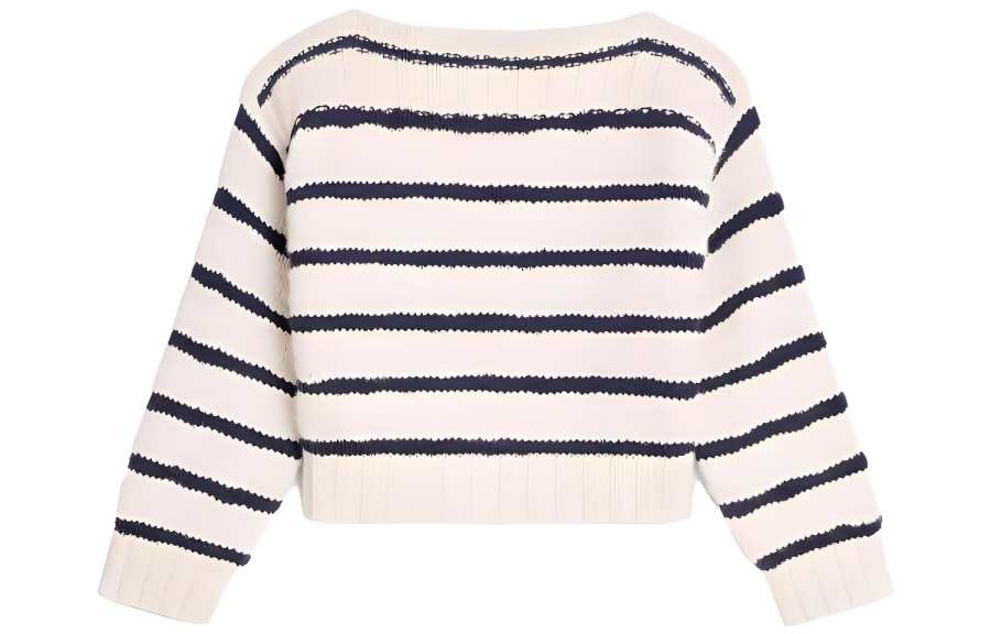 CELINE Marinière Boat Neck Sweater In Cashmere