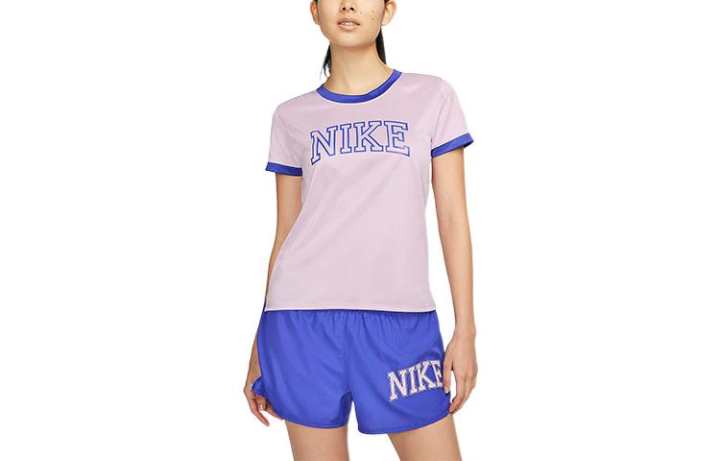 Nike Nike T Shirts Women's Purple Crew Neck Moderate Straight Fit
