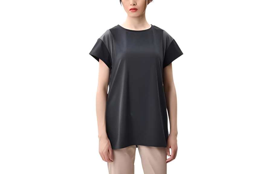New Balance New Balance T Shirts Women's Gray Crew Neck Moderate Straight Fit