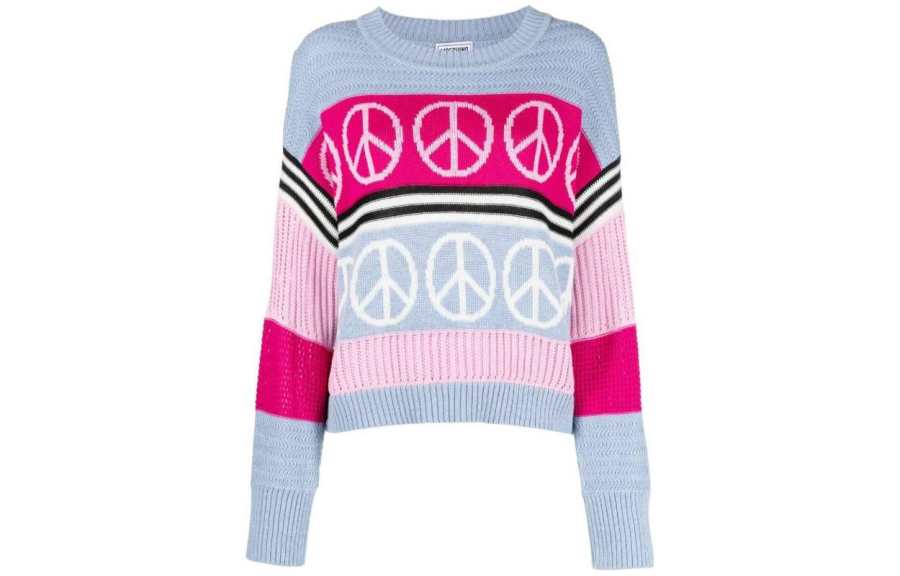 Moschino Peace-Sign Intarsia Crewneck Jumper