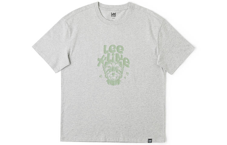 Lee T Shirts Women's Gray Crew Neck Moderate Straight Fit