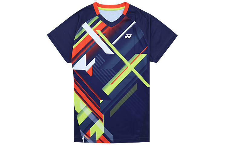 YONEX T Shirts Women's Navy Blue Crew Neck Moderate Straight Fit