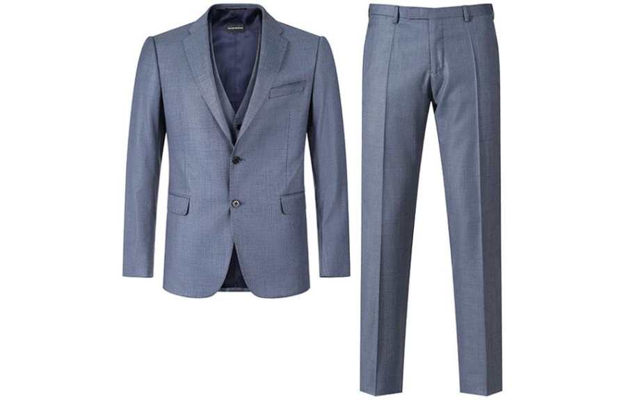 EMPORIO ARMANI SS24 Business Suit Men's Dark Blue