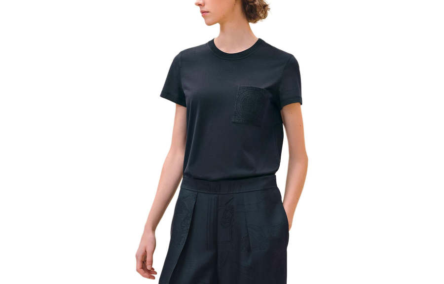 HERMES HERMES Regular T Shirt Women's Black Blue