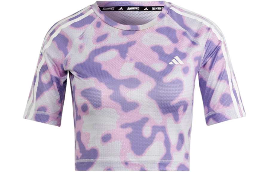Adidas Adidas Free Shipping With AdiClub Own The Run 3-Stripes Allover Print T-Shirt