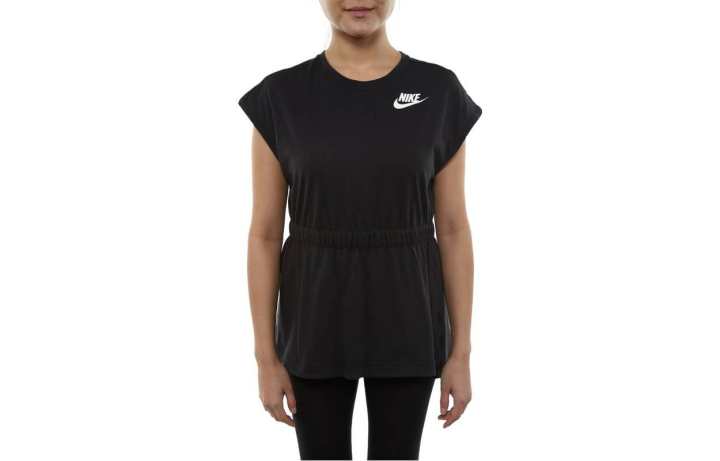 Nike Nike T Shirts Women's Black Crew Neck Moderate Straight Fit