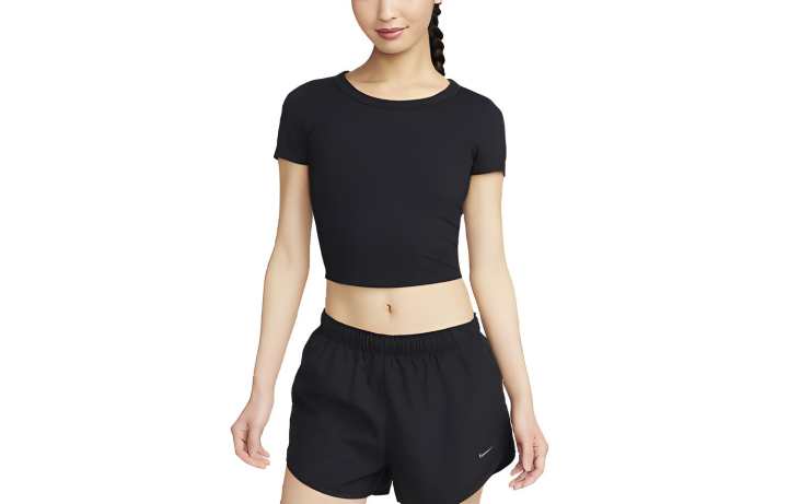 Nike Nike Crop Tops Women's Black Crew Neck Moderate