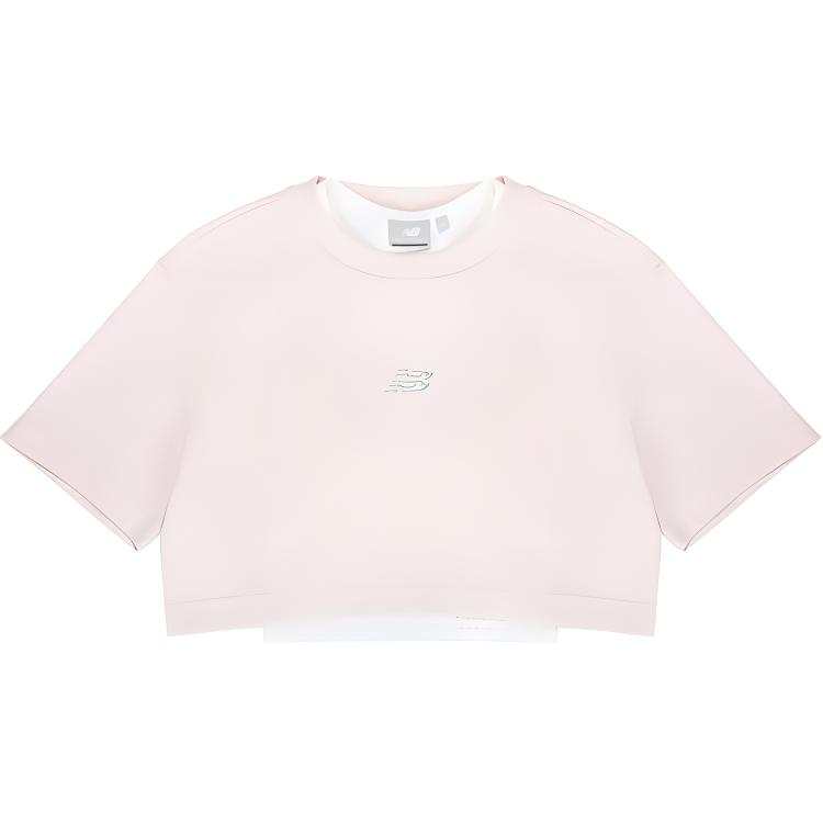New Balance New Balance T Shirts Women's Pink Crew Neck Moderate Straight Fit