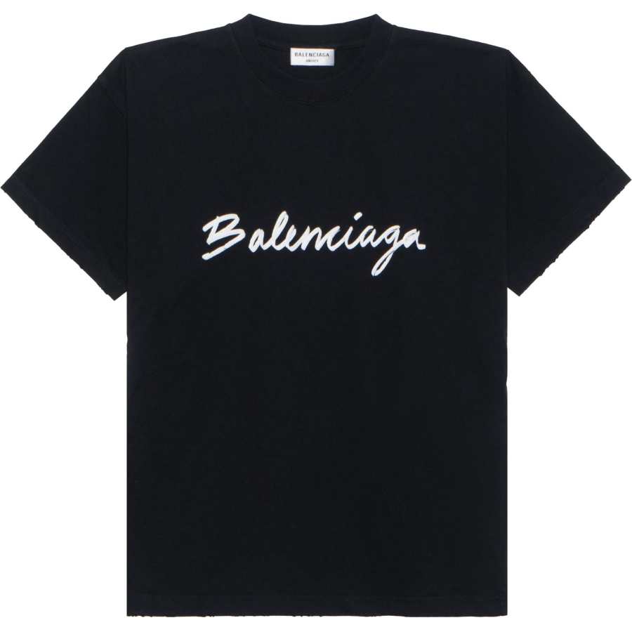 Balenciaga FW22 Drop Shoulder Sleeve T Shirt Women's Black