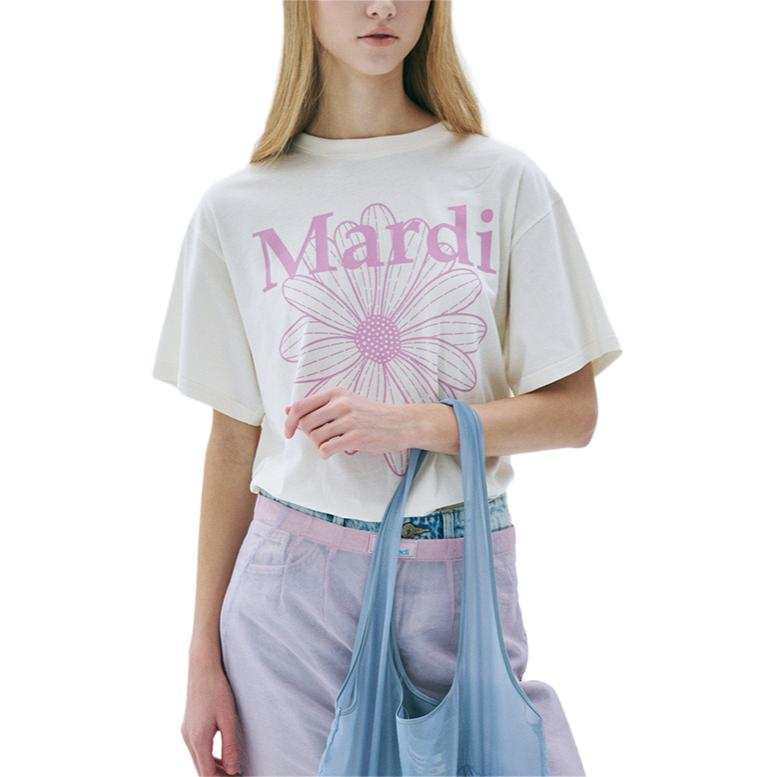 MARDI MERCREDI T Shirt Women's Ecru Korean Style