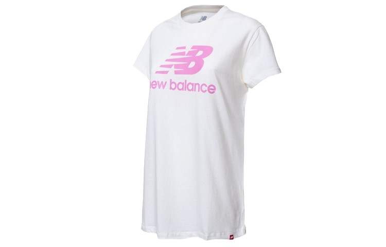 New Balance New Balance T Shirts Women's White Crew Neck Moderate Straight Fit