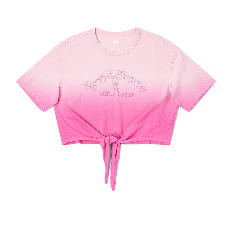 Lee T Shirts Women's Pink Crew Neck Moderate