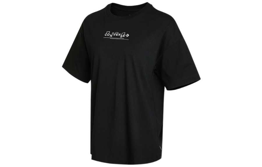 Converse Converse Drop Shoulder Sleeve T Shirt Women's Black