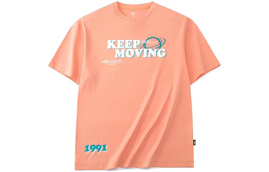 ANTA Life Collection T Shirts Women's Orange Crew Neck Moderate Straight Fit
