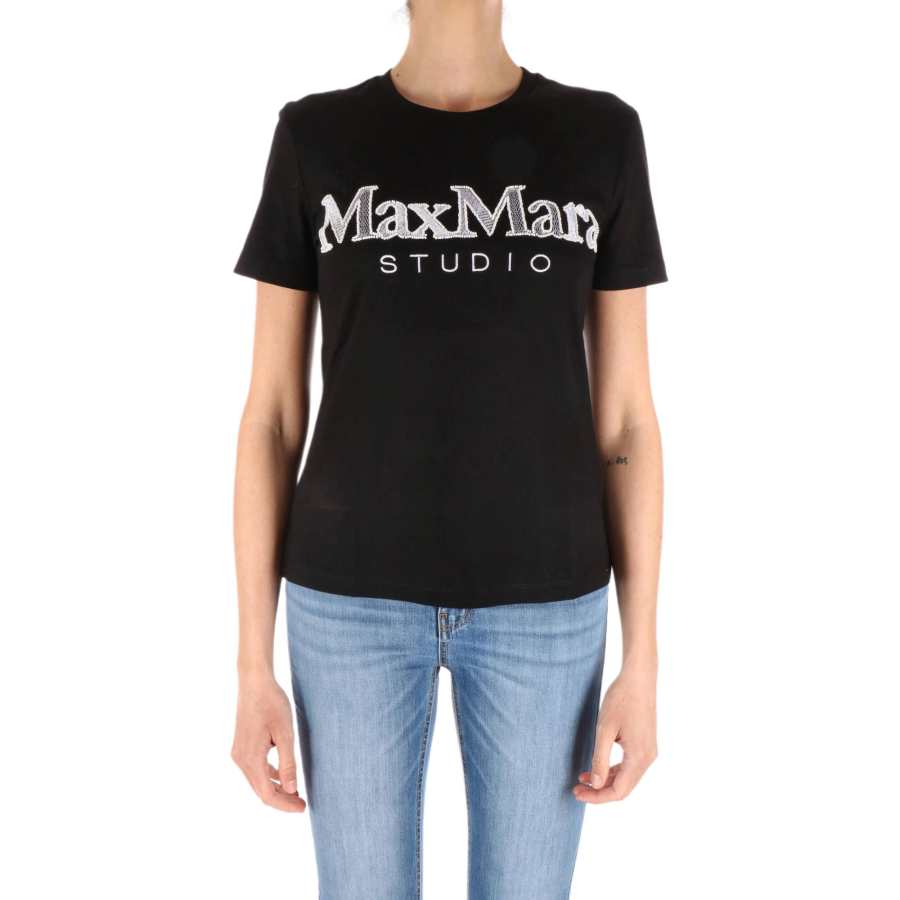 MaxMara Studio Max Mara Studio Logo Embroidered Crewneck T Shirt