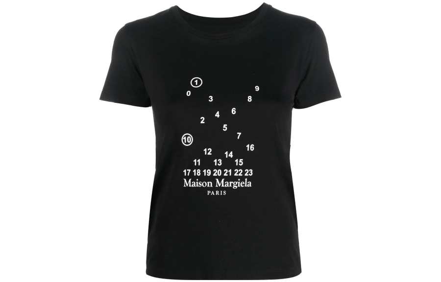 Maison Margiela numbers-motif cotton T-shirt