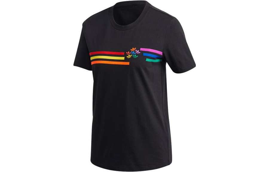 Adidas Adidas T Shirts Women's Black Crew Neck Moderate Straight Fit