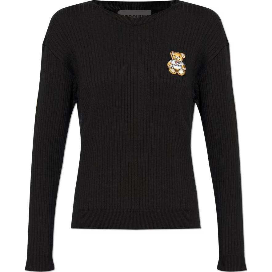 MOSCHINO MOSCHINO Teddy Bear Patch Knit Sweater