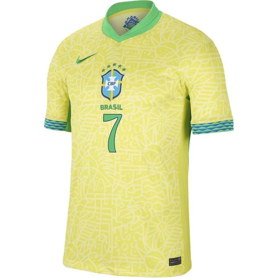 Nike Nike Brazil National Team Vini Jr. Brazil National Team 2024 Stadium Away Soccer Jersey Men's Yellow Green