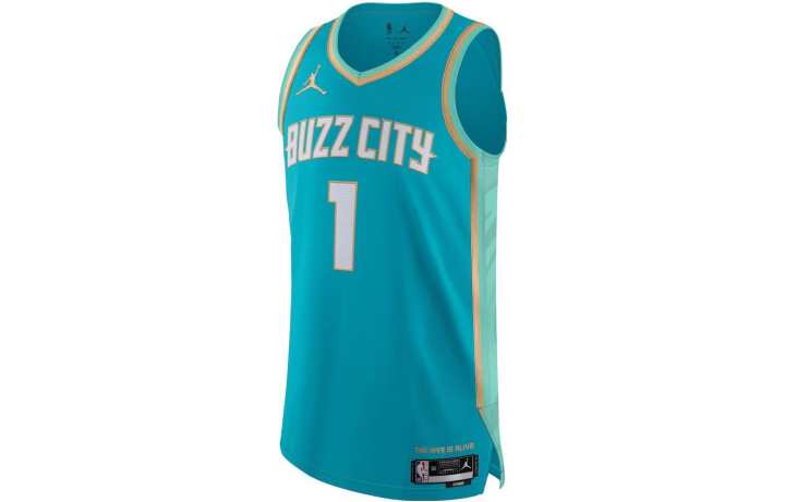 Jordan Jordan Basketball Jersey Hornets, Ball Size 1 Men's Blue Green