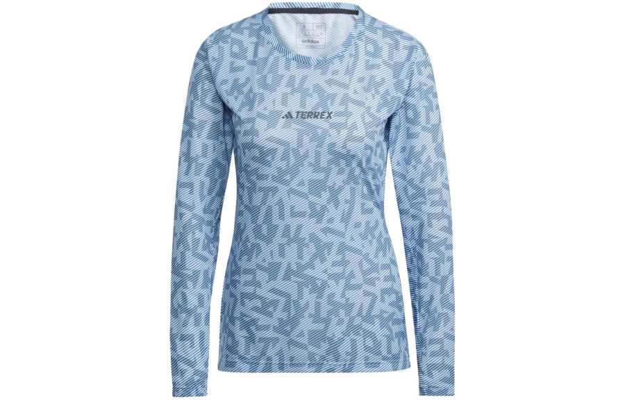 Adidas Adidas T Shirts Women's Blue Crew Neck Moderate Straight Fit