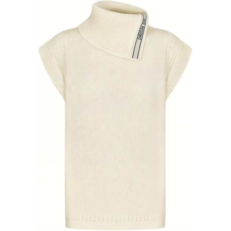 DIOR DIOR Sweaters Women's Ecru Stand Collar Moderate Other