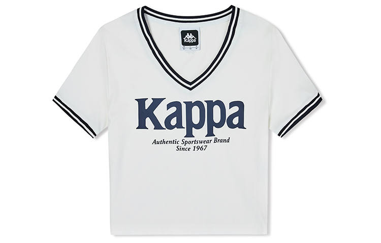 Kappa T Shirts Women's V Neck Moderate Straight Fit