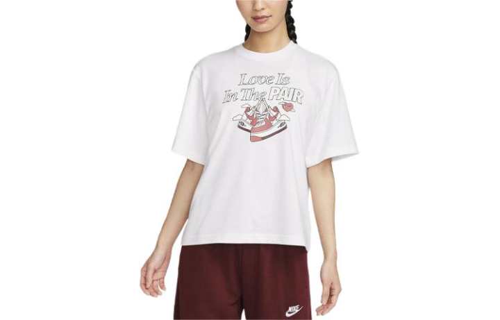 Nike Nike Drop Shoulder Sleeve T Shirt Women's White