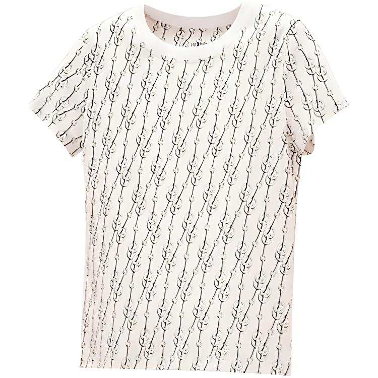 HERMES HERMES T Shirts Women's White Crew Neck Moderate Straight Fit
