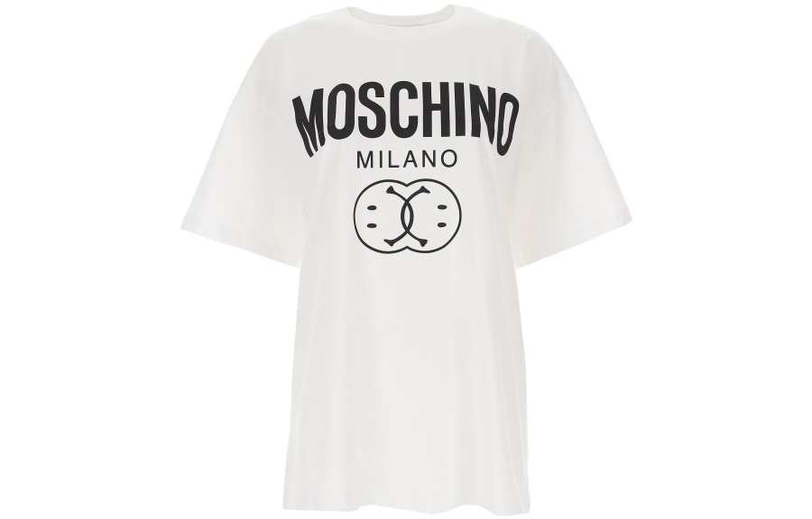 MOSCHINO T Shirts Women's White Crew Neck Moderate Straight Fit