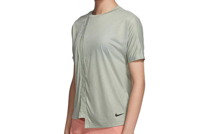 Nike Nike T Shirts Women's Green Crew Neck Moderate Straight Fit