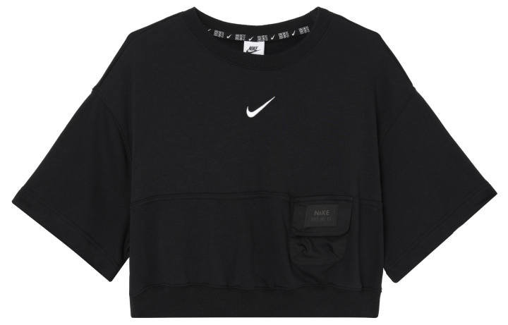 Nike Nike Crop Tops Women's Black Crew Neck Moderate