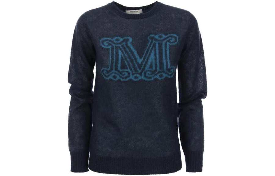 'S MAX MARA Sweaters Women's Blue Crew Neck Moderate Other