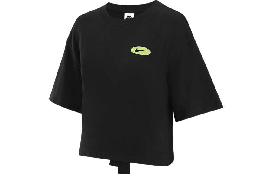 Nike Nike T Shirts Women's Black Crew Neck Moderate Straight Fit