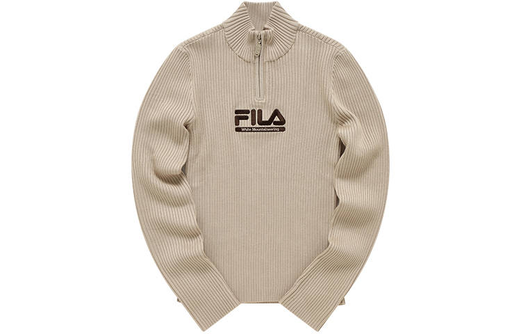 FILA FUSION x White Mountaineering CROSS Over Sweater Coat Women's Skin Gray