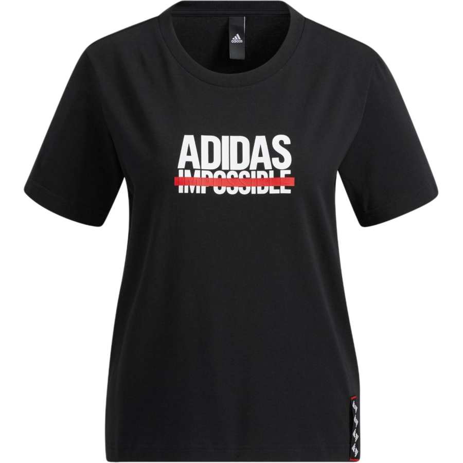 Adidas Adidas T Shirts Women's Black Crew Neck Moderate Straight Fit
