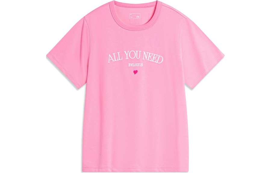 Li-Ning Li Ning Sports Life Collection T Shirt Women's Morning Light Pink