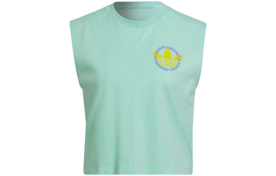 Adidas Adidas T Shirts Women's Green Crew Neck Moderate Straight Fit
