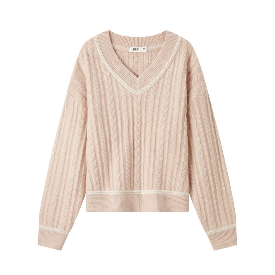 Semir Sweaters Women's V Neck Moderate Other
