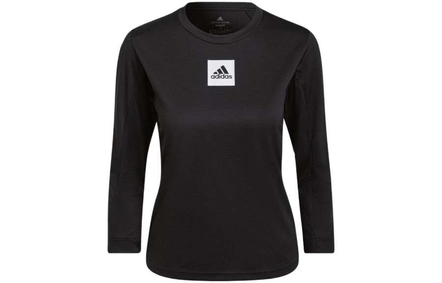 Adidas Adidas T Shirts Women's Black Crew Neck Moderate Straight Fit