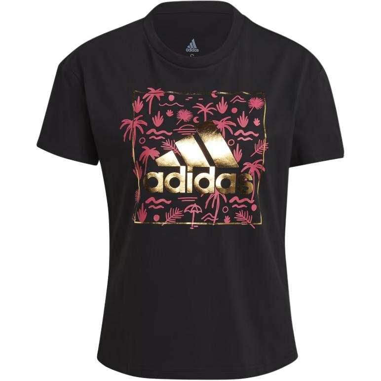 Adidas Adidas T Shirts Women's Black Crew Neck Moderate Straight Fit
