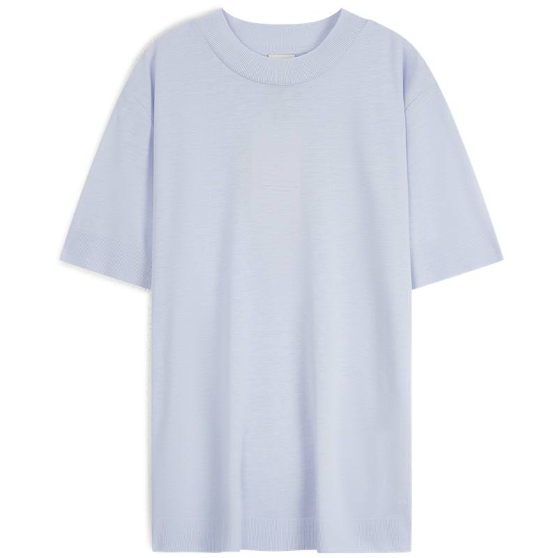 CALVIN KLEIN Drop Shoulder Sleeve T Shirt Women's AY9 Misty Blue