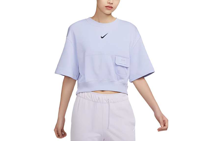 Nike Nike Crop Tops Women's Oxygen Purple Crew Neck Moderate