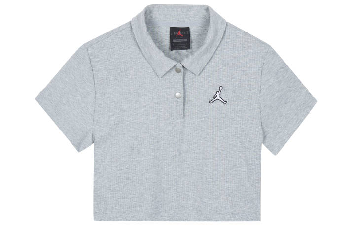 Jordan Jordan Crop Tops Women's Light Gray Lapel Moderate