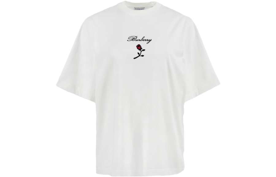 Burberry Floral Embroidered Crewneck T-Shirt