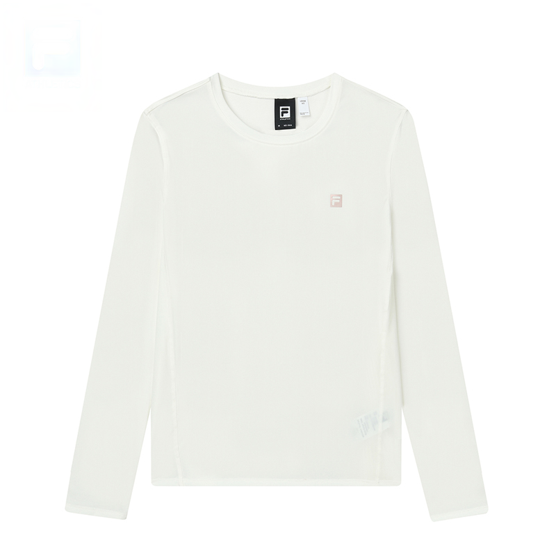 FILA T Shirts Women's White Crew Neck Moderate Straight Fit