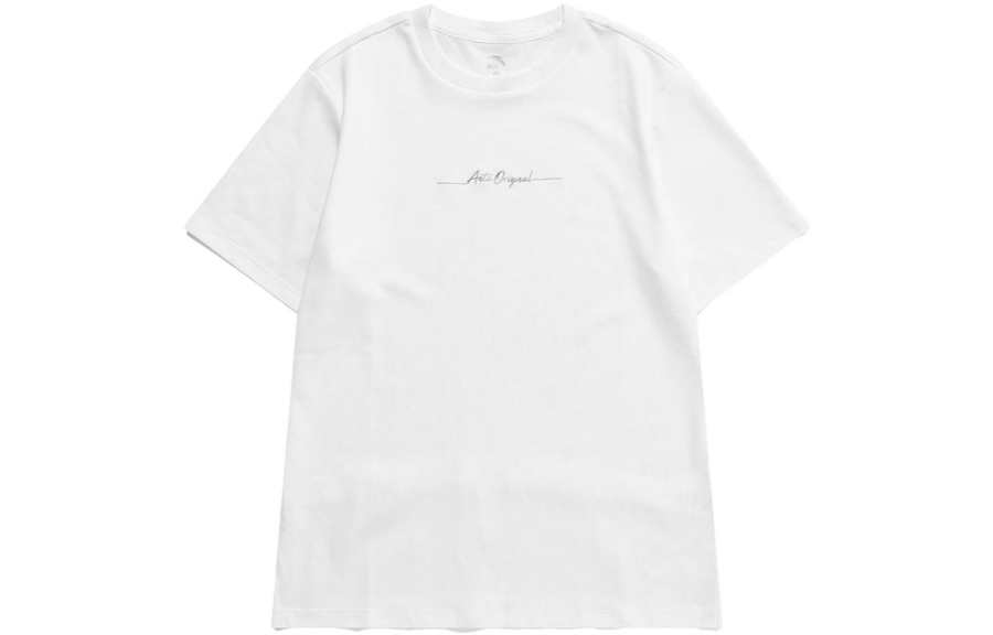 ANTA T Shirts Women's White Crew Neck Moderate Straight Fit