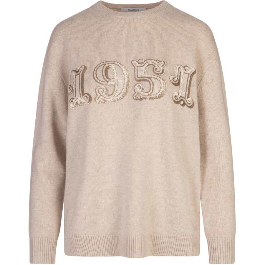 MaxMara Max Mara Plata Logo Embellished Crewneck Jumper