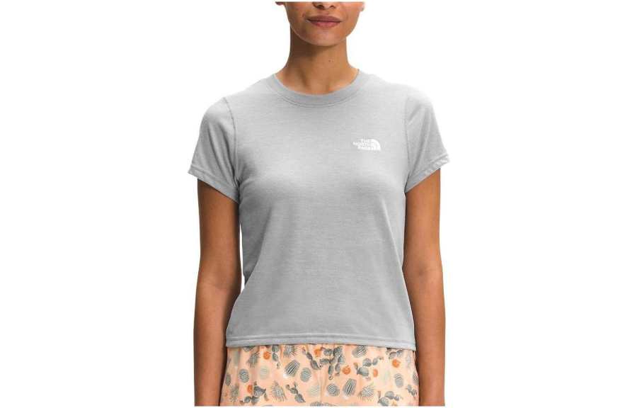 THE NORTH FACE T Shirts Women's Gray Crew Neck Moderate